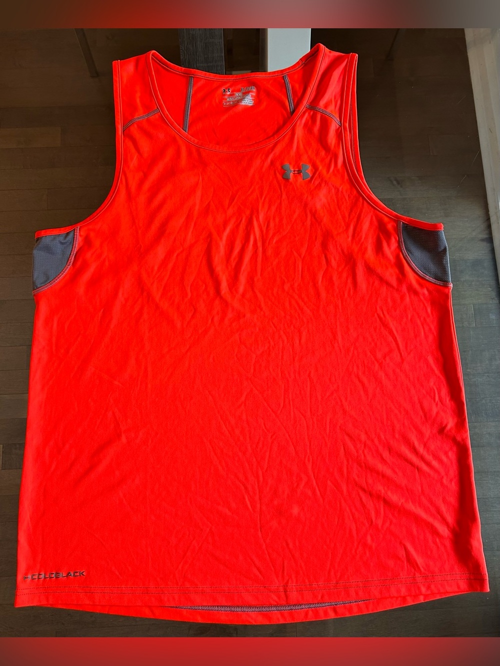 Men’s Under Armour HeatGear® Workout Tank – Orange & Grey Retro